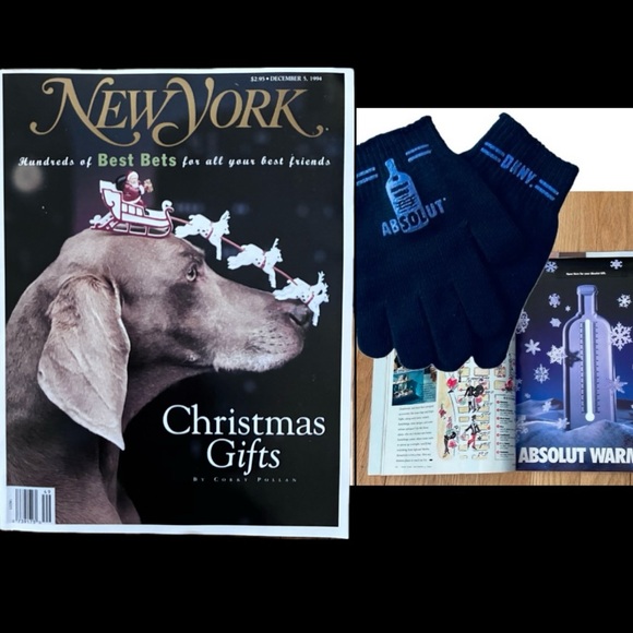 VERY RARE New York Magazine December  ‘94. w/ ABSOLUT VODKA DKNY Gloves: sealed - Picture 1 of 13